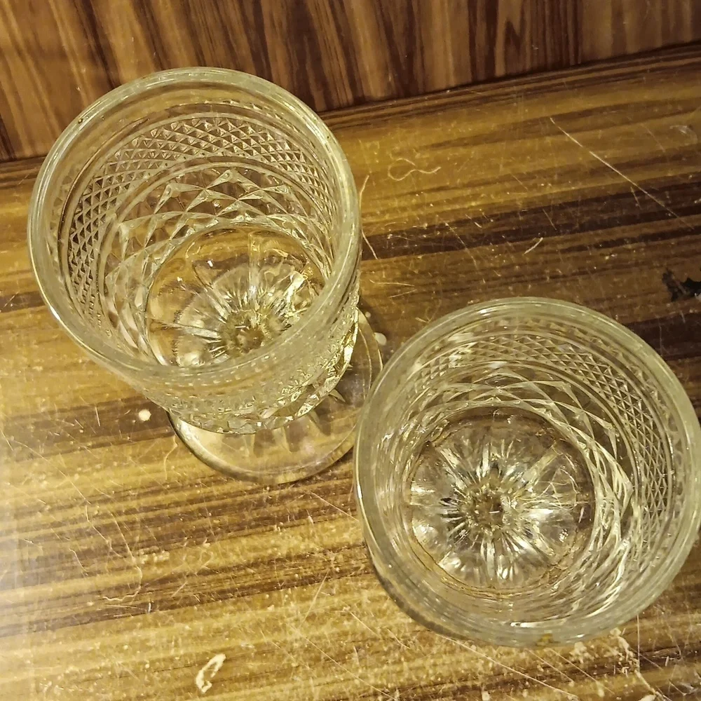 Vintage Anchor ⚓️ Hocking Wexford footed barware glasses 🥂